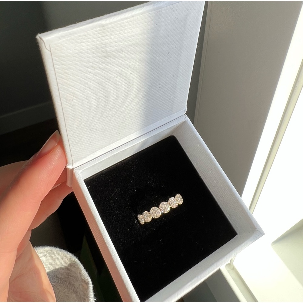 ISO Mejuri pave diamond round half eternity ring